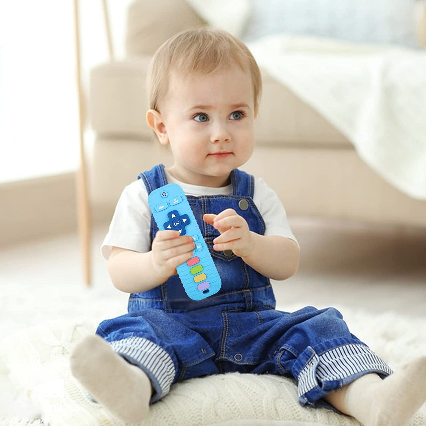 3 Pack Silicone Teething Toys for Infant Toddlers Remote Control Shape Teethers for Babies Chew Toys, Relief Soothe Babies Gums Set, BPA Free Freezable Dishwasher and Refrigerator Safe
