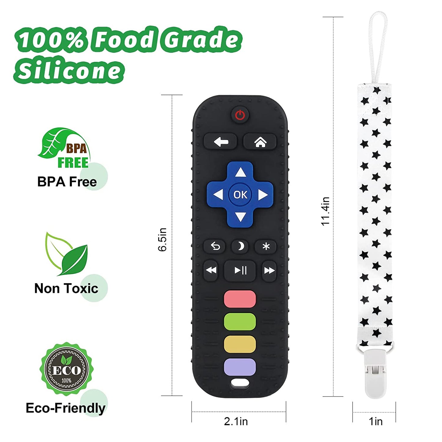 3 Pack Silicone Teething Toys for Infant Toddlers Remote Control Shape Teethers for Babies Chew Toys, Relief Soothe Babies Gums Set, BPA Free Freezable Dishwasher and Refrigerator Safe