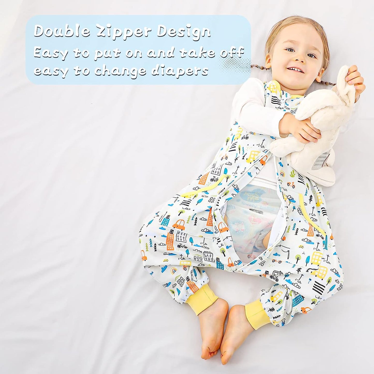 Toddler Sleep Sack 2T-3T, Light Weighted Baby Wearable Blanket, Sleeping Bag Summer Toddler Baby Sleep Sacks with Feet, Sleeveless Soft Toddler Sleeping Sack