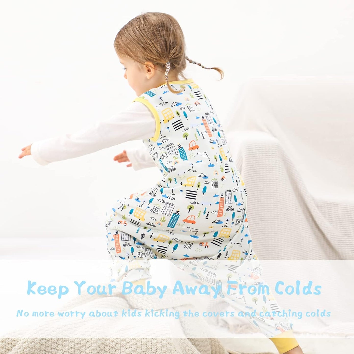 Toddler Sleep Sack 2T-3T, Light Weighted Baby Wearable Blanket, Sleeping Bag Summer Toddler Baby Sleep Sacks with Feet, Sleeveless Soft Toddler Sleeping Sack