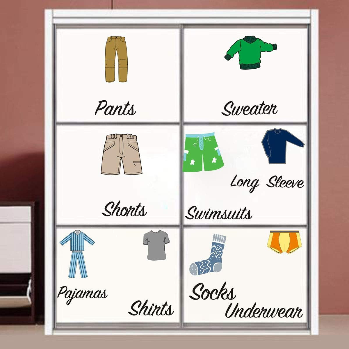 Boy Decals Dresser Clothing Decals Labels Dresser Labels Kids Drawer Stickers Organizing Decals