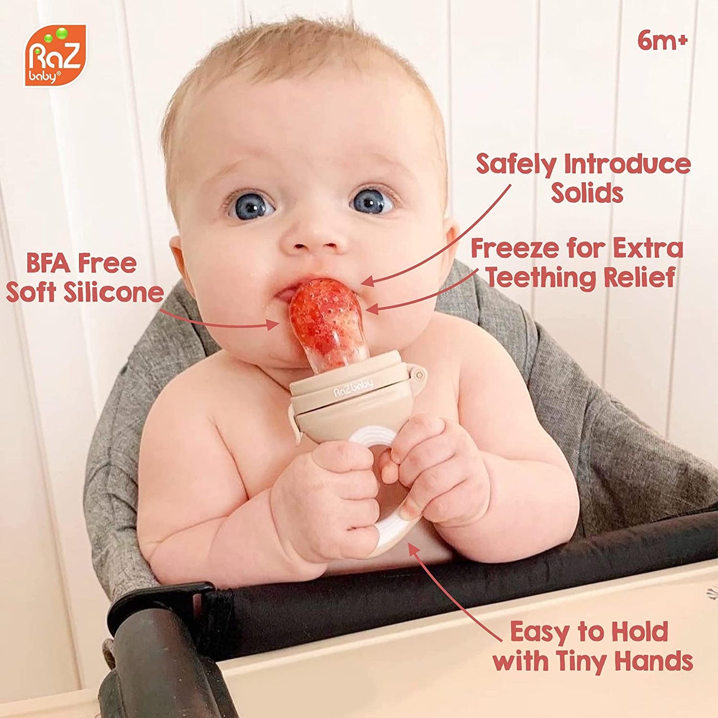 Baby Solids/Frozen Fruit Feeder Pacifier, Infant Teether Toy 6M+, Bpa-Free Silicone Pouch & Nipple, Safely Introduce Solids, Natural Teething Relief, Dishwasher Safe, Freezable – Green/Blue