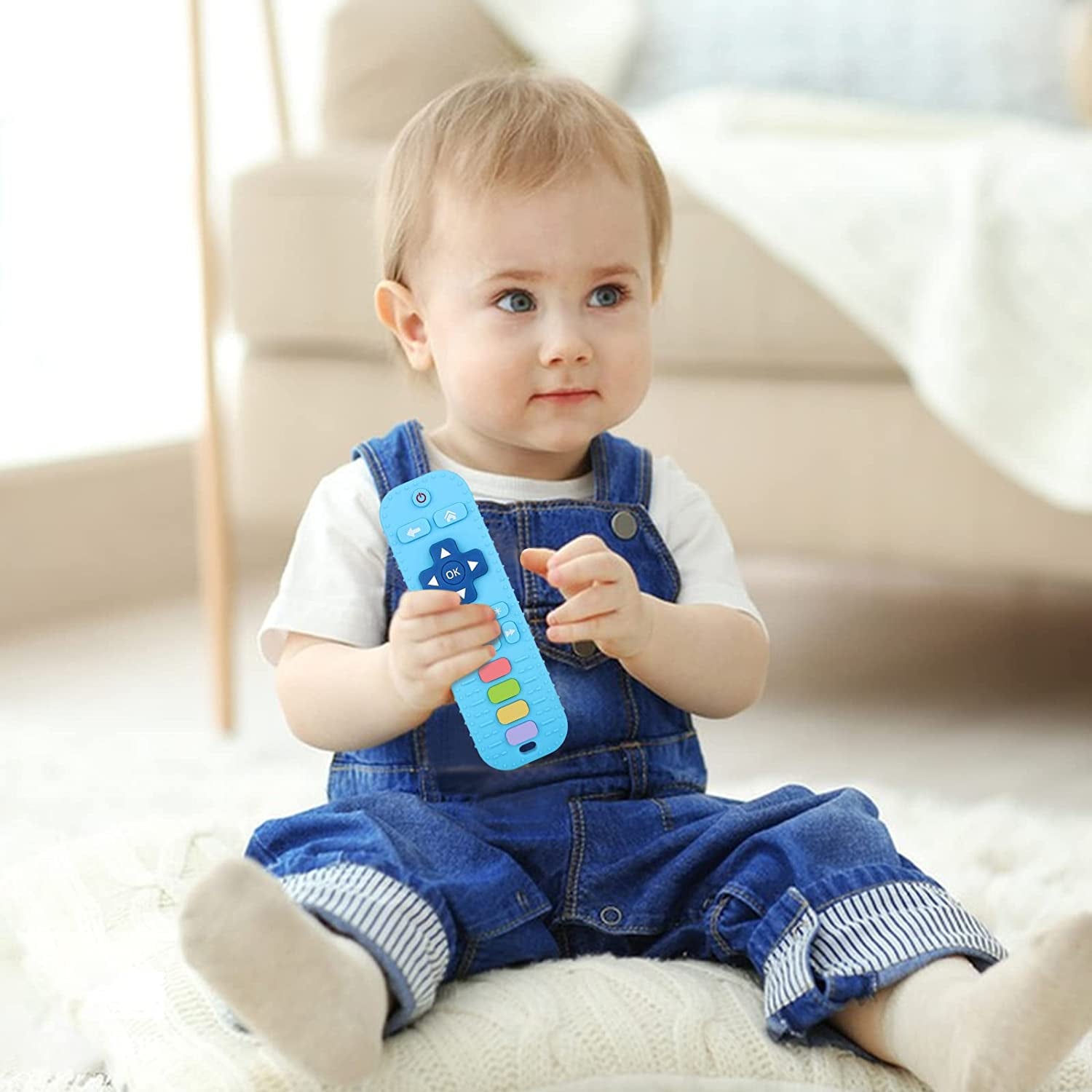 3 Pack Silicone Teething Toys for Infant Toddlers Remote Control Shape Teethers for Babies Chew Toys, Relief Soothe Babies Gums Set, BPA Free Freezable Dishwasher and Refrigerator Safe