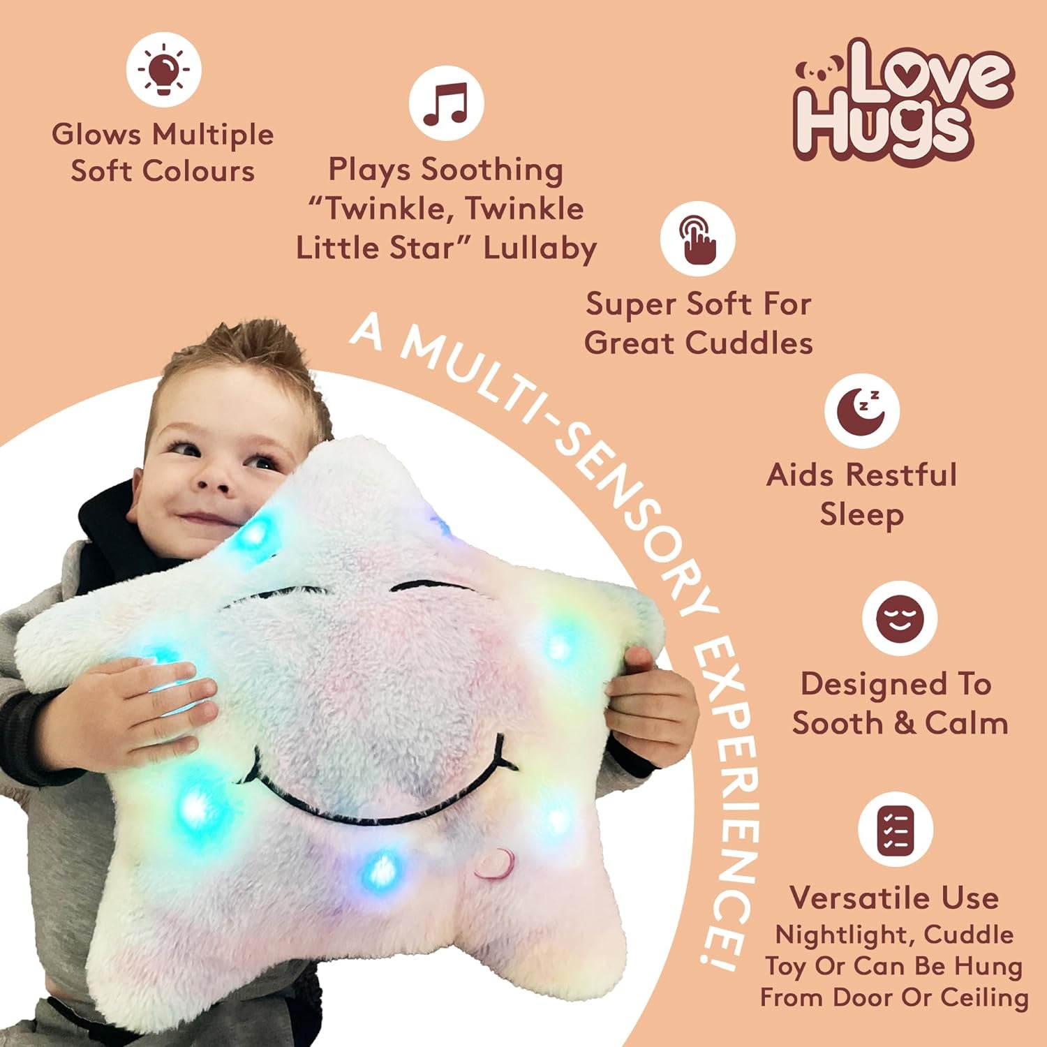 Musical Star Plush Sensory Light up Toys - Autism Sensory Toys - Newborn Toys - Twinkle Twinkle Little Star Sensory Toys for Autistic Children