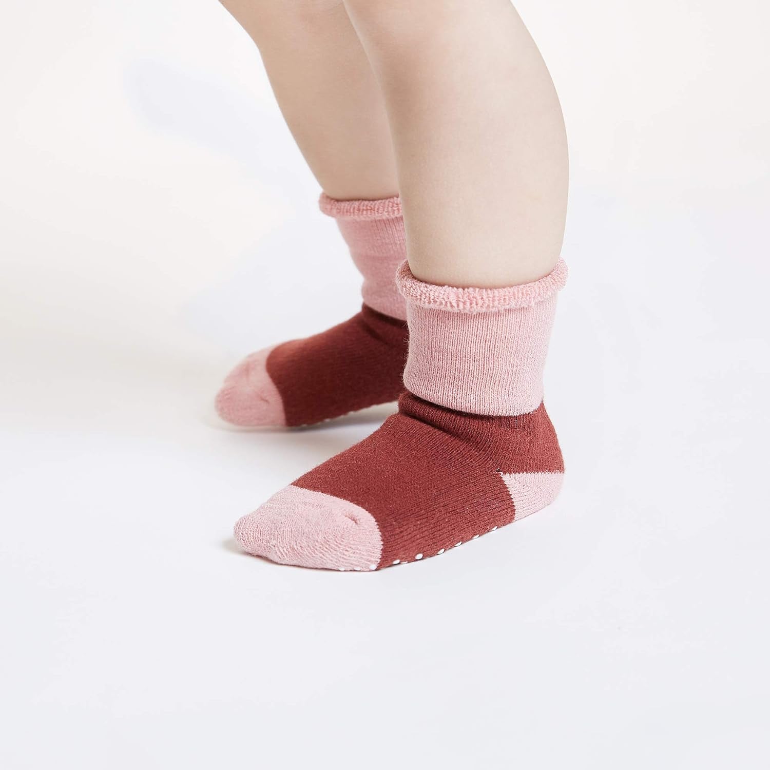 Baby Toddler Kids Ankle Crew Socks with Grips Unisex Warm Thick Cotton Winter Socks 0-10T 6/8 Pack