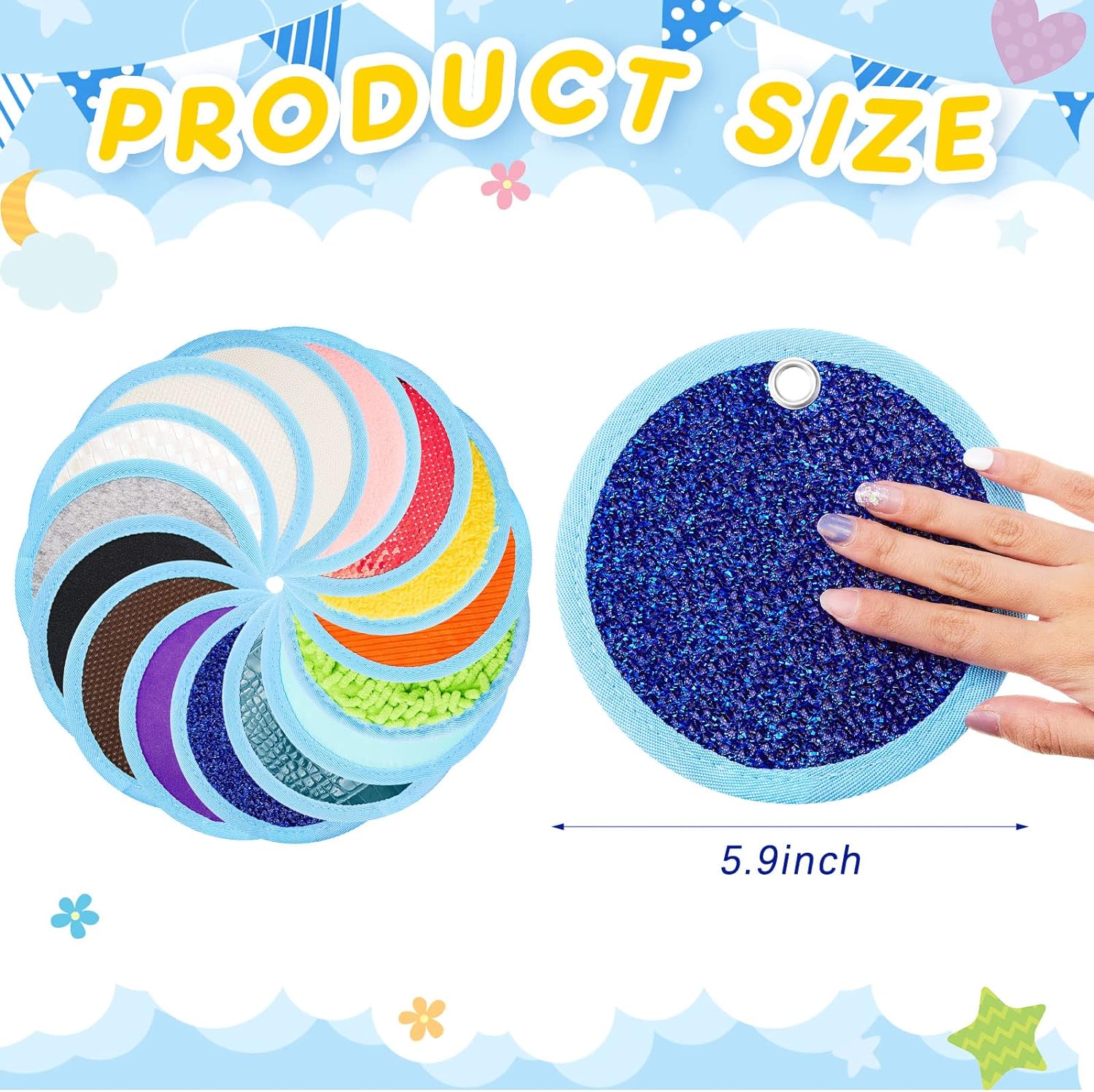 15-Piece Sensory Mini Mats Set for Kids - Educational Tactile Sensory Toys