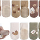 Toddler Non Slip Socks, Cute Baby Socks with Grips Crew Socks 5 Pairs