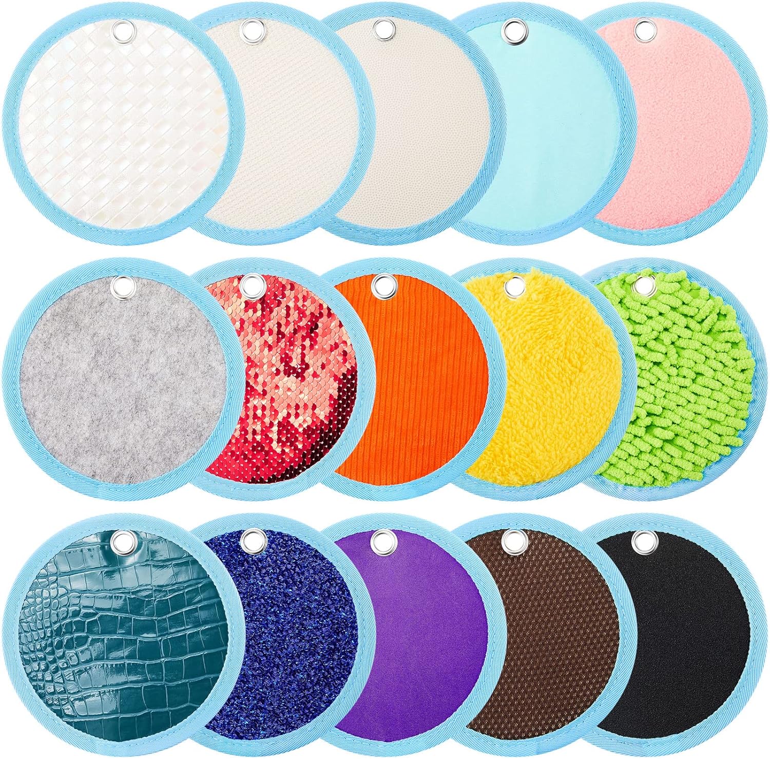 15-Piece Sensory Mini Mats Set for Kids - Educational Tactile Sensory Toys