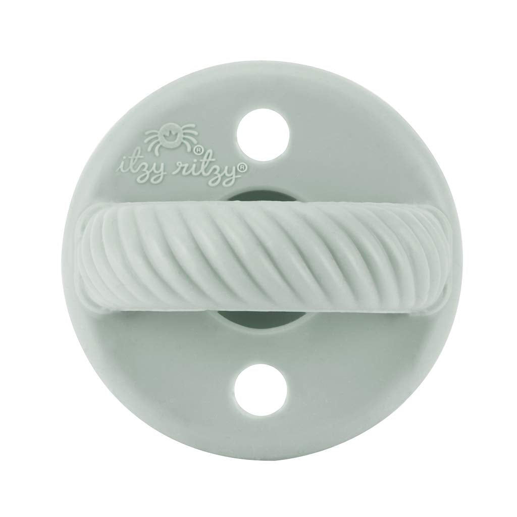 Sweetie Soother Pacifier Set of 2 - Silicone Newborn Pacifiers with Collapsible Handle & Two Air Holes for Added Safety; Set of 2 in Agave & Succulent, Ages Newborn & Up