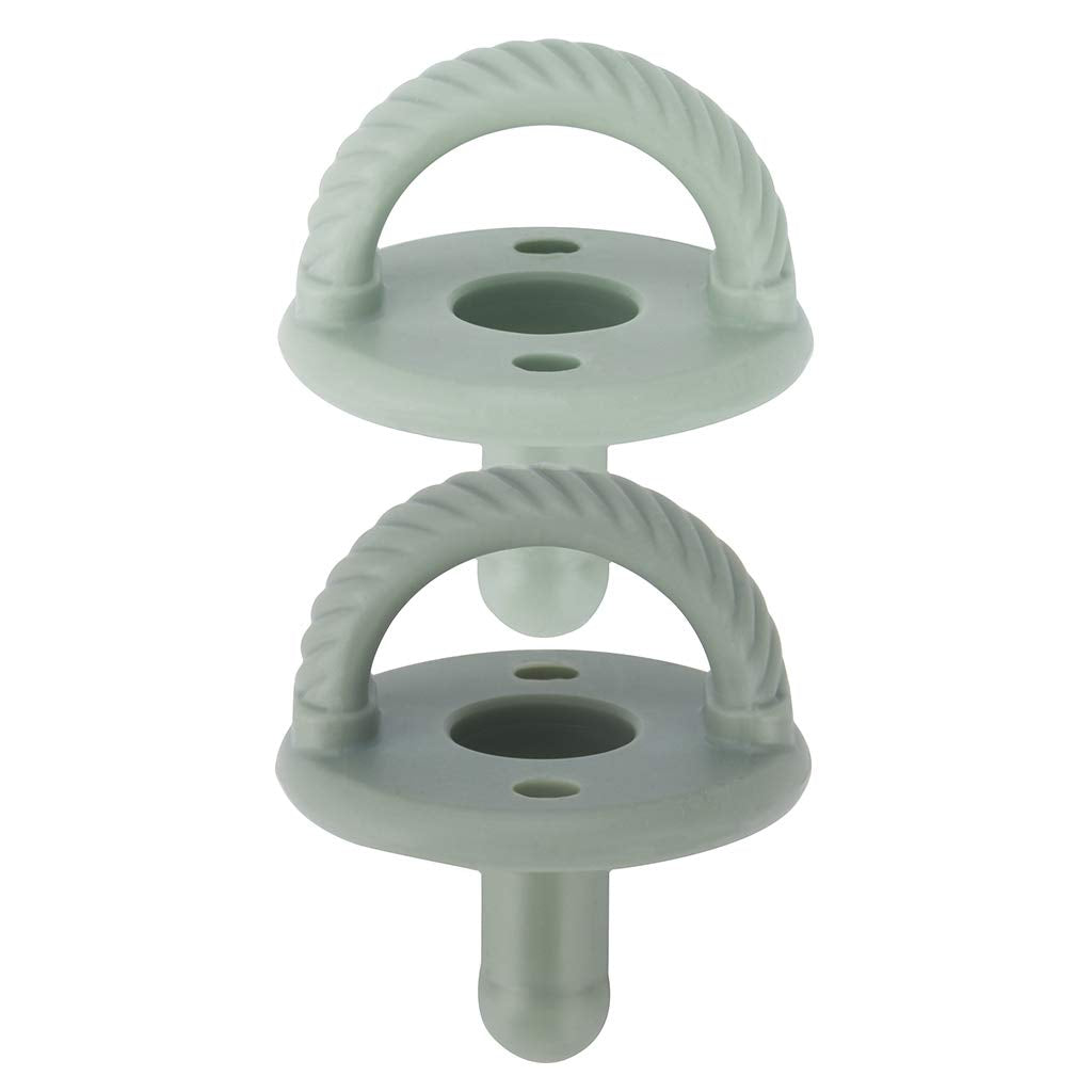 Sweetie Soother Pacifier Set of 2 - Silicone Newborn Pacifiers with Collapsible Handle & Two Air Holes for Added Safety; Set of 2 in Agave & Succulent, Ages Newborn & Up