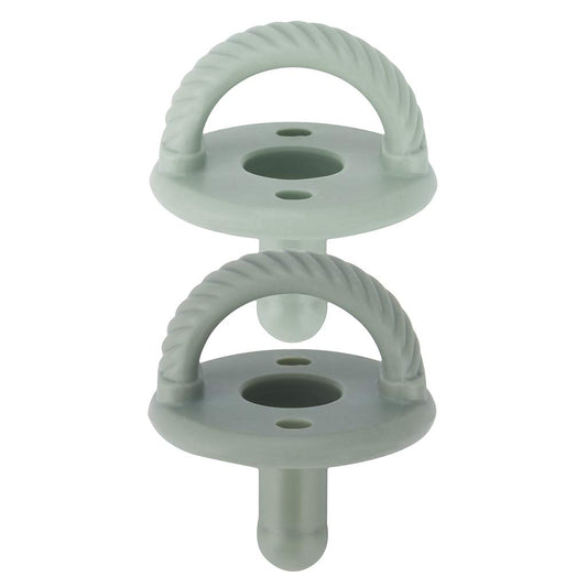 Sweetie Soother Pacifier Set of 2 - Silicone Newborn Pacifiers with Collapsible Handle & Two Air Holes for Added Safety; Set of 2 in Agave & Succulent, Ages Newborn & Up